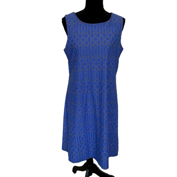 Jude Connally Shift Dress Beth Garden Gate Jude Cloth Periwinkle Size Large New - Picture 1 of 9
